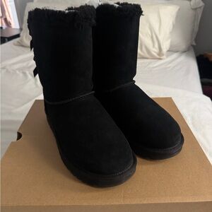 UGG Black Bailey Bow Swirl Boots